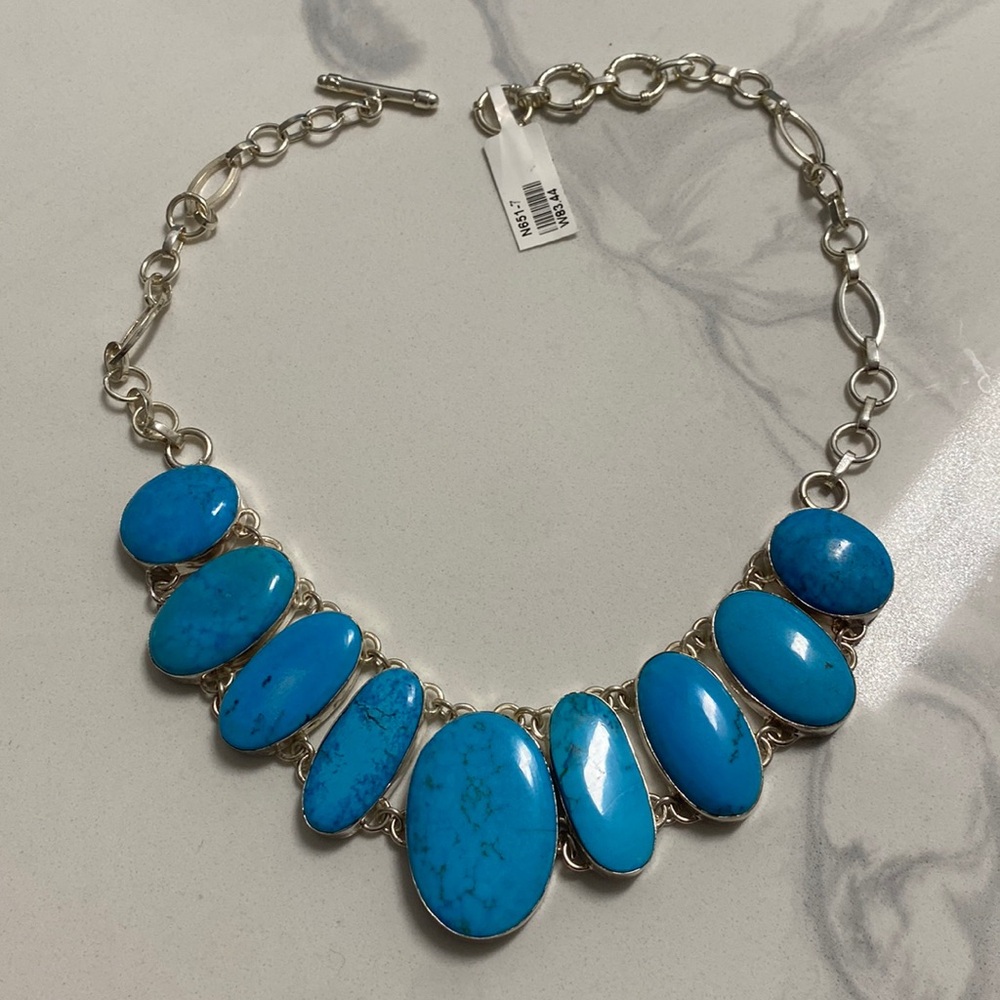 Blue soladite/howlite necklace